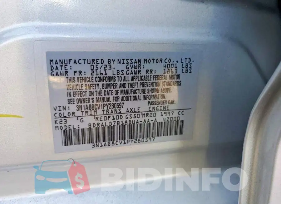 3N1AB8CV1PY280597 Photo# 12