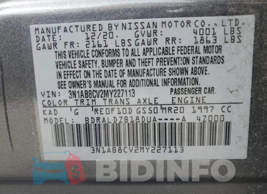 3N1AB8CV2MY227113 Photo# 12