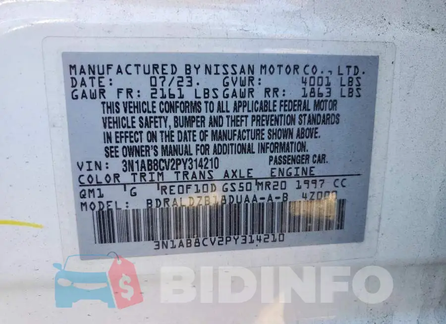 3N1AB8CV2PY314210 Photo# 12
