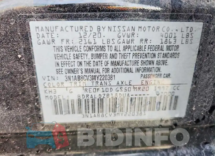 3N1AB8CV3MY220381 Photo# 12