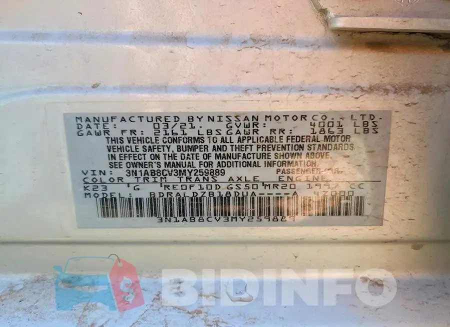 3N1AB8CV3MY259889 Photo# 12
