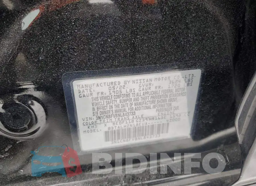 3N1CN8FV8NL843733 Photo# 12