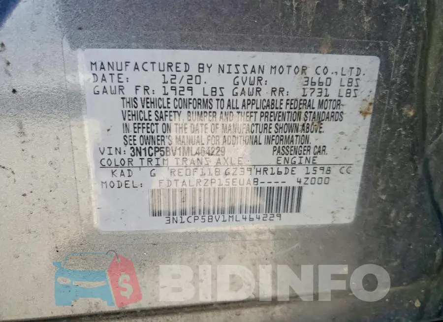 3N1CP5BV1ML464229 Photo# 12