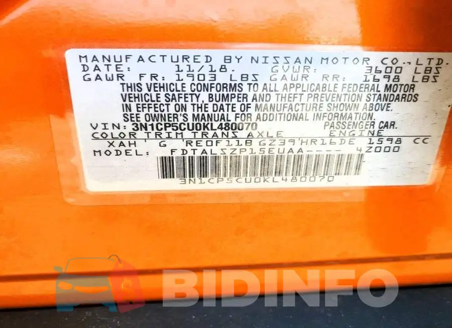3N1CP5CU0KL480070 Photo# 13