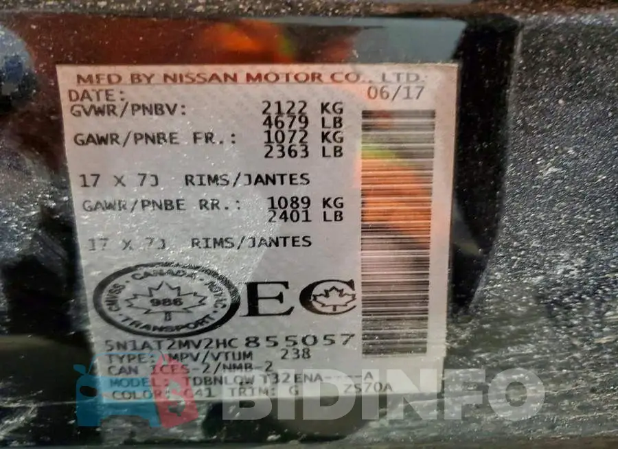 5N1AT2MV2HC855057 Photo# 13