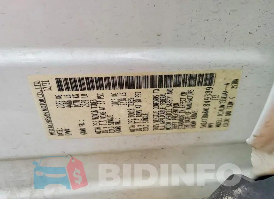 5N1AT3BA8MC849389 Photo# 13