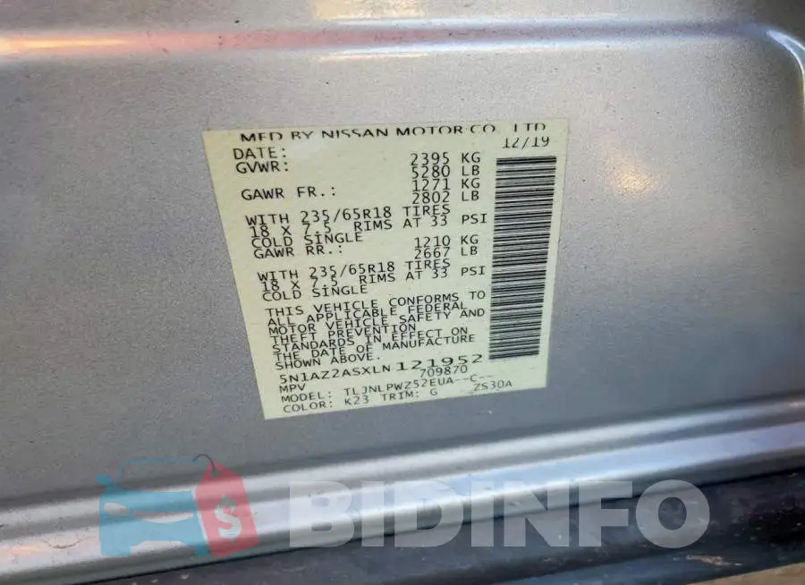 5N1AZ2ASXLN121952 Photo# 13