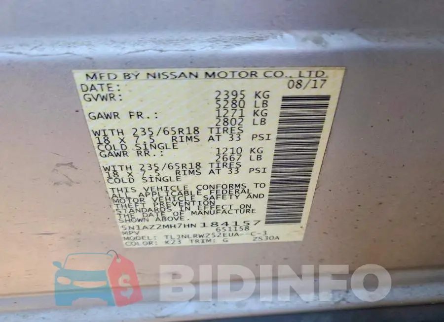 5N1AZ2MH7HN184157 Photo# 14