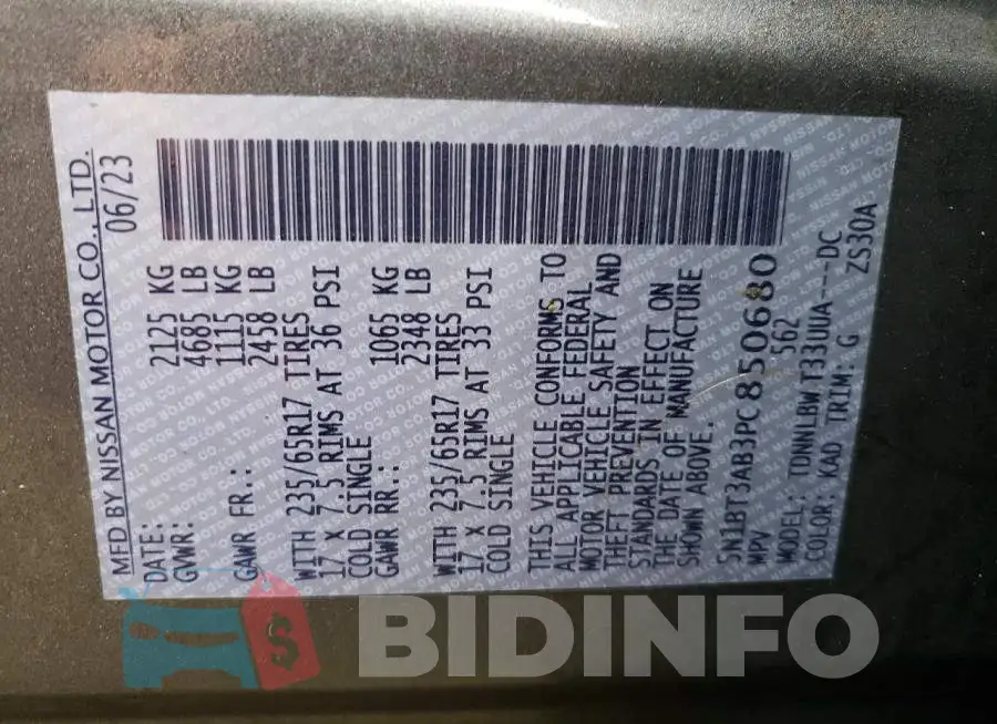 5N1BT3AB3PC850680 Photo# 14