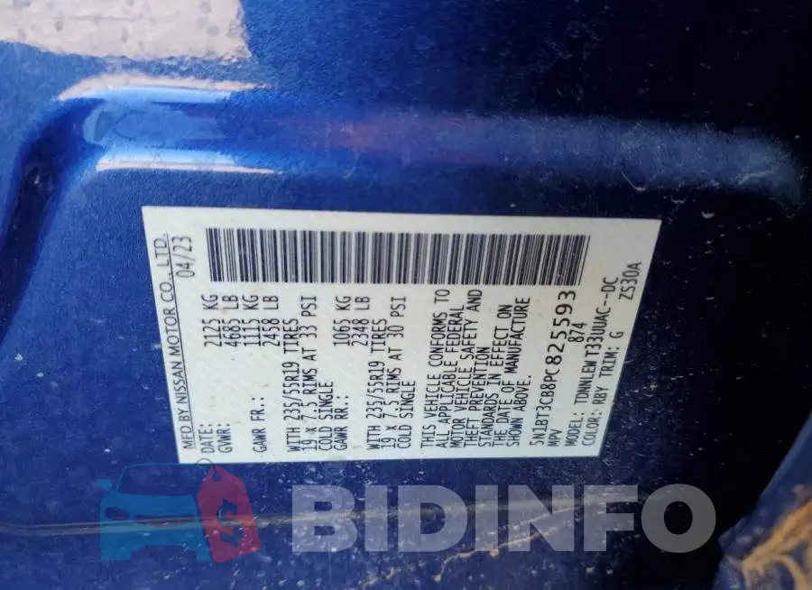 5N1BT3CB8PC825593 Photo# 12