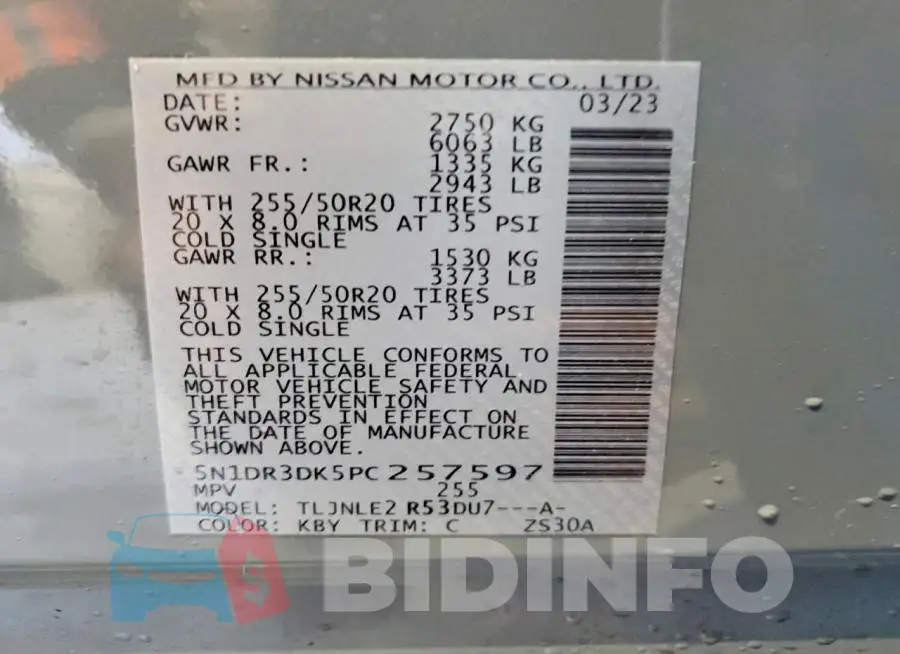 5N1DR3DK5PC257597 Photo# 13