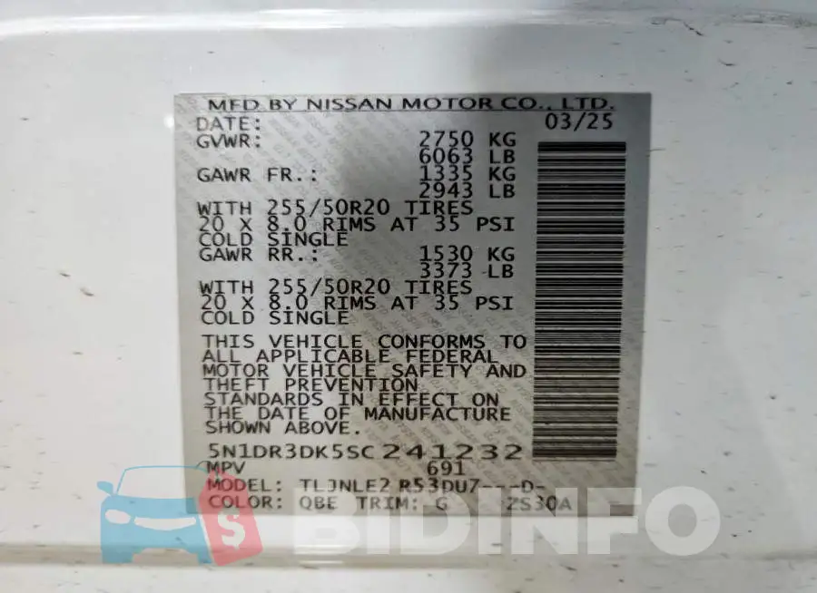 5N1DR3DK5SC241232 Photo# 14