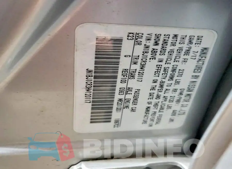 JN1BJ1CR3HW120117 Photo# 12
