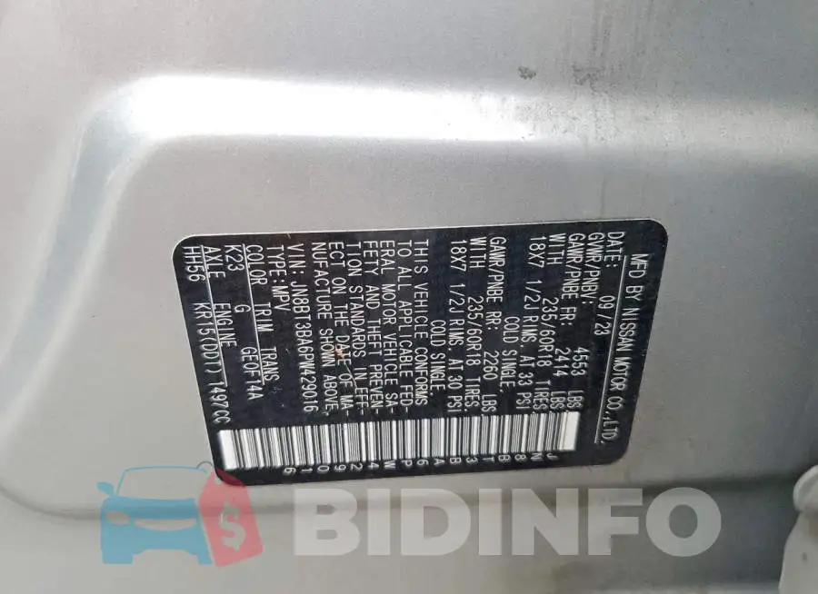 JN8BT3BA6PW429016 Photo# 13