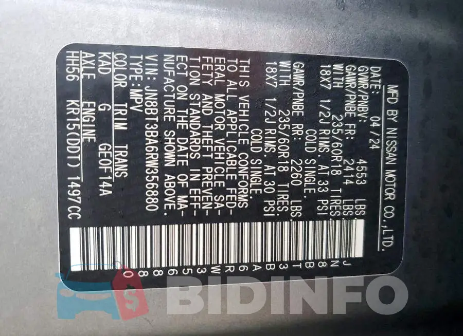 JN8BT3BA6RW356880 Photo# 12