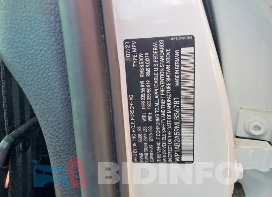 WP1AB2A59MLB36781 Photo# 13
