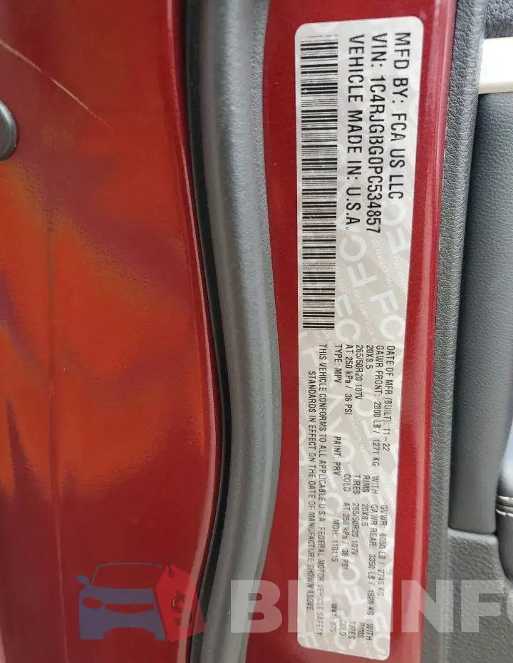 1C4RJGBG0PC534857 Photo# 14