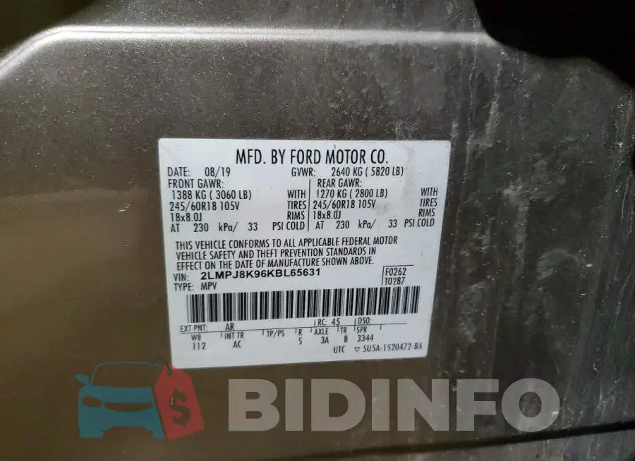 2LMPJ8K96KBL65631 Photo# 13