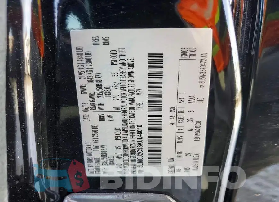 5LMCJ2C93KUL48010 Photo# 13