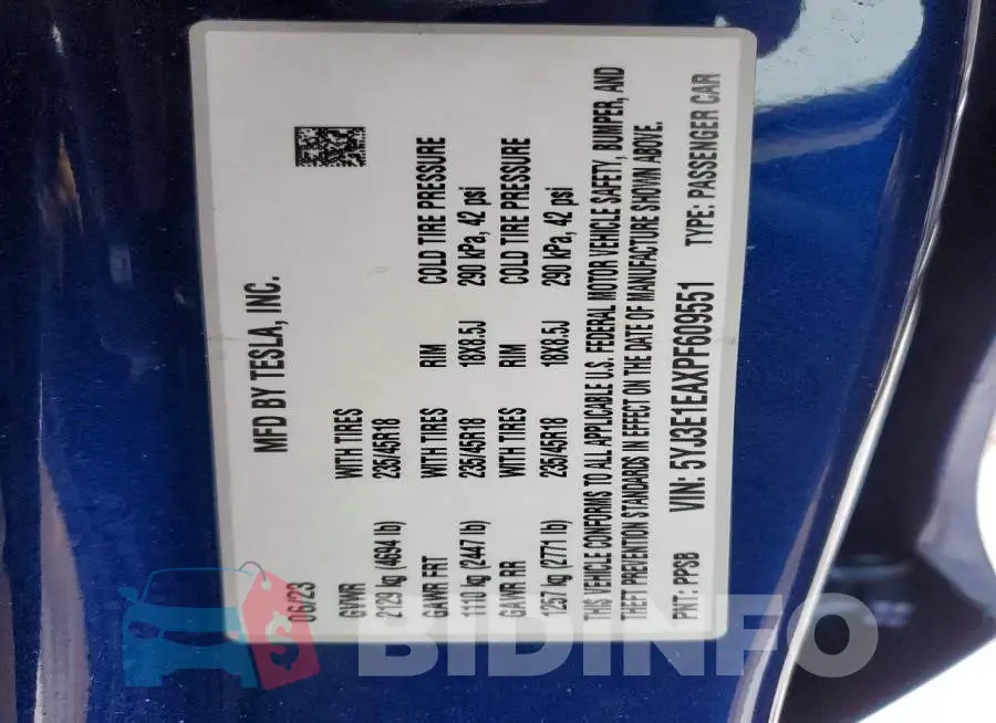 5YJ3E1EAXPF609551 Photo# 12