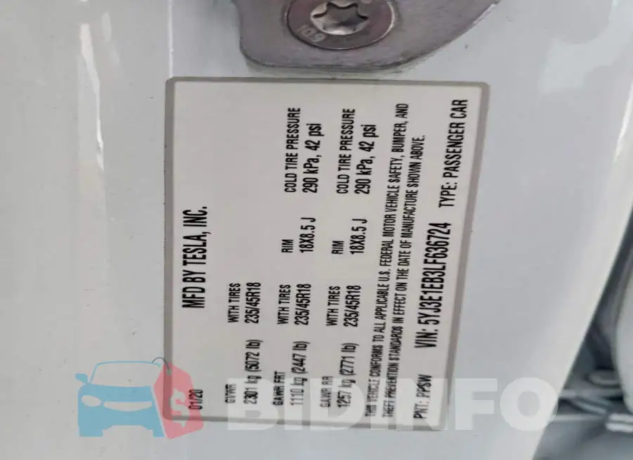 5YJ3E1EB3LF636724 Photo# 12