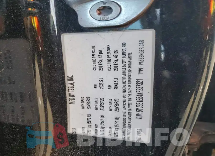 5YJ3E1EB4KF237321 Photo# 12