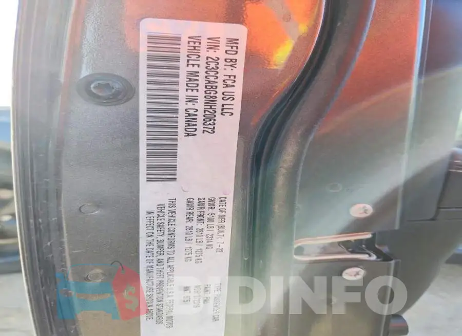 2C3CCABG8NH206372 Photo# 12