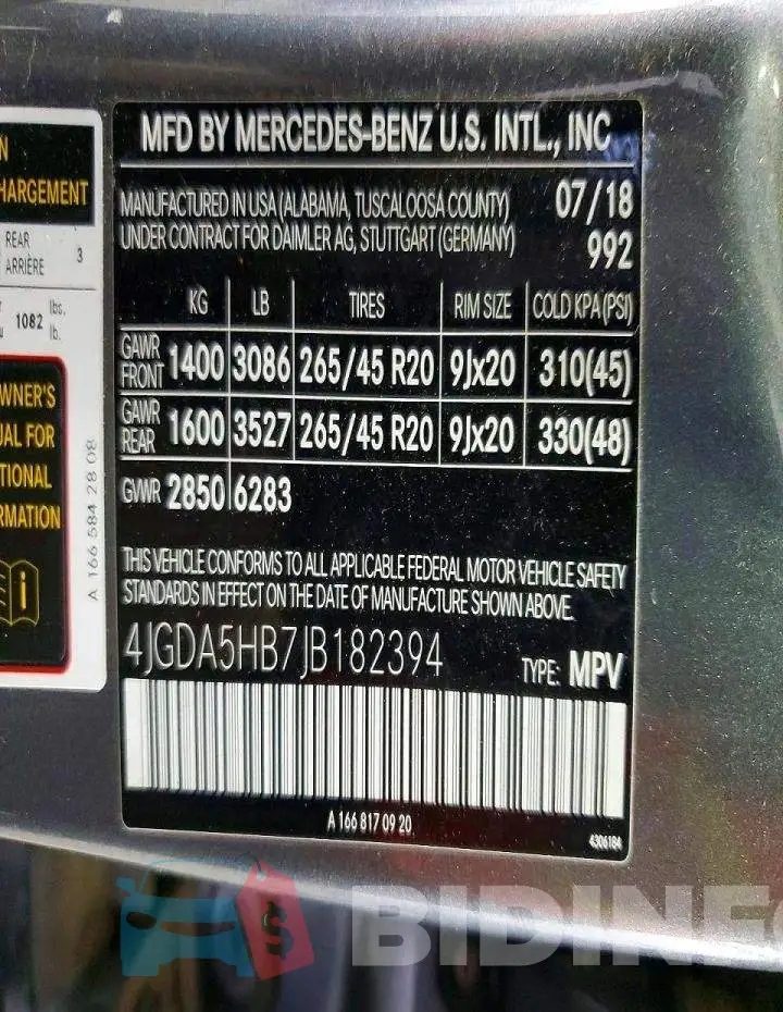 4JGDA5HB7JB182394 Photo# 13