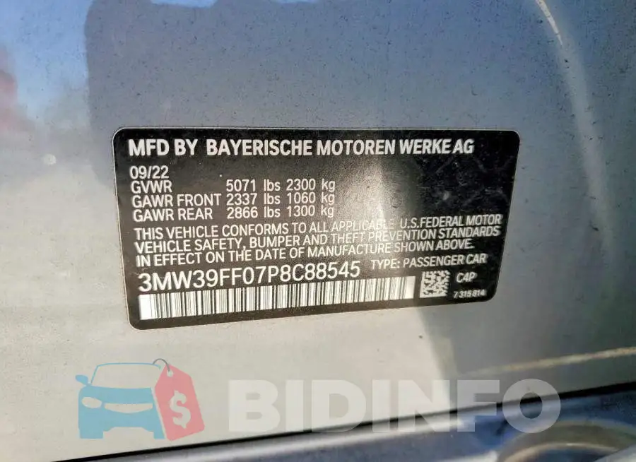3MW39FF07P8C88545 Photo# 12
