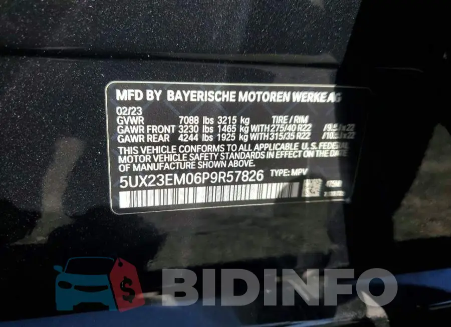 5UX23EM06P9R57826 Photo# 13
