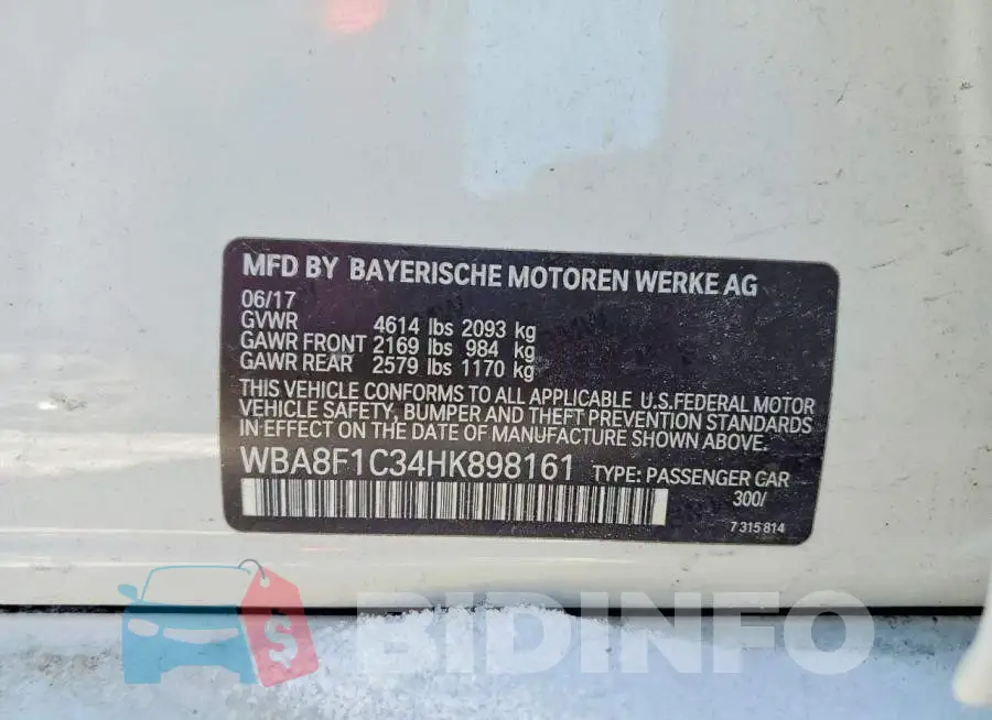 WBA8F1C34HK898161 Photo# 12