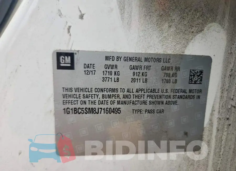 1G1BC5SM8J7160495 Photo# 13