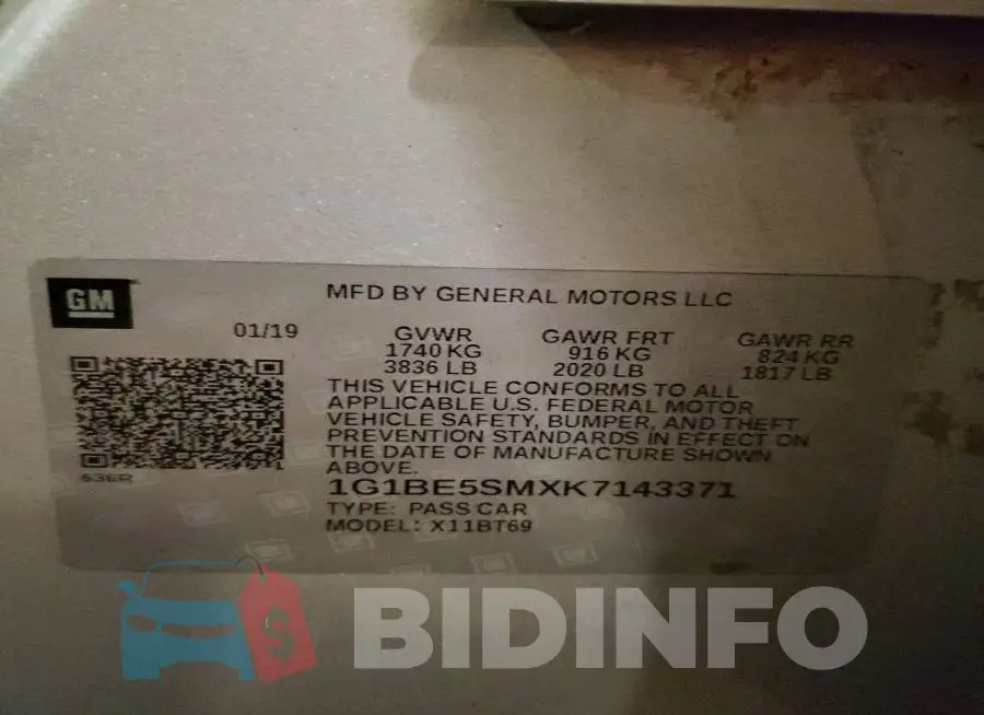 1G1BE5SMXK7143371 Photo# 12