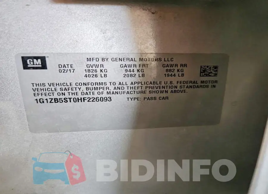 1G1ZB5ST0HF226093 Photo# 12