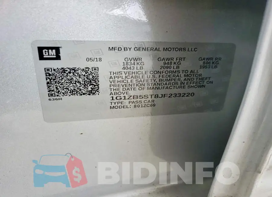 1G1ZB5ST8JF233220 Photo# 12