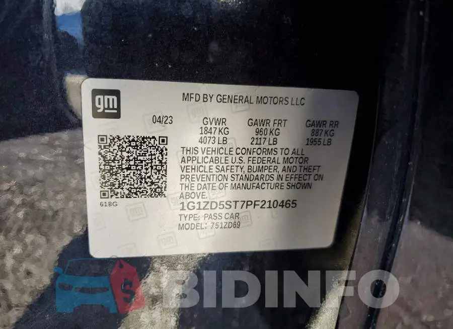 1G1ZD5ST7PF210465 Photo# 12