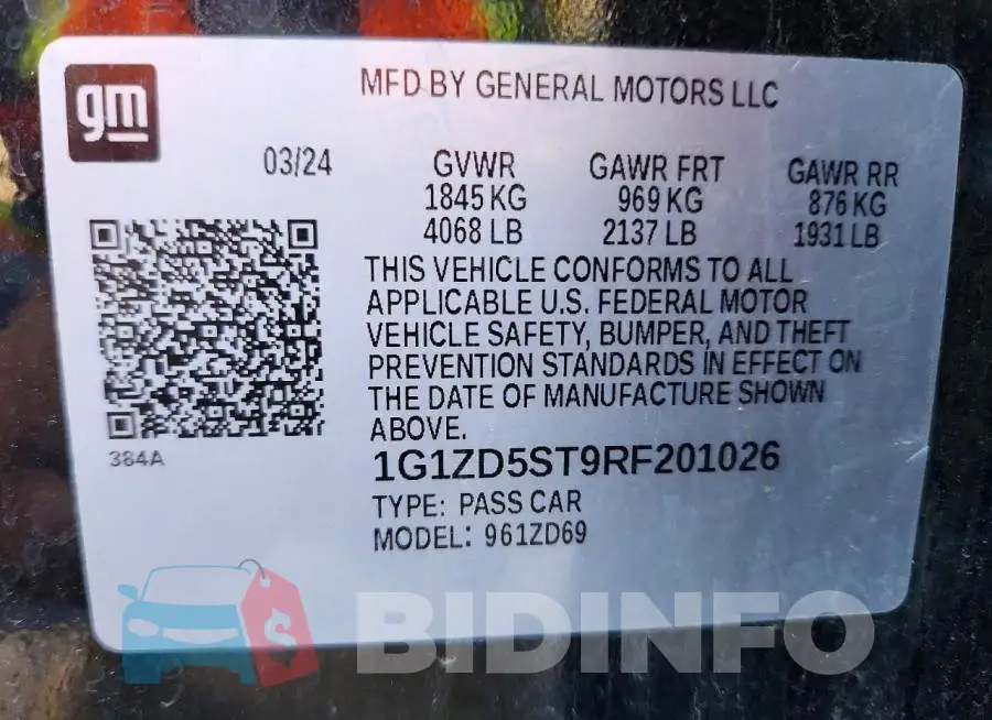 1G1ZD5ST9RF201026 Photo# 13