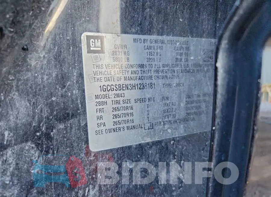 1GCGSBEN3H1238181 Photo# 12