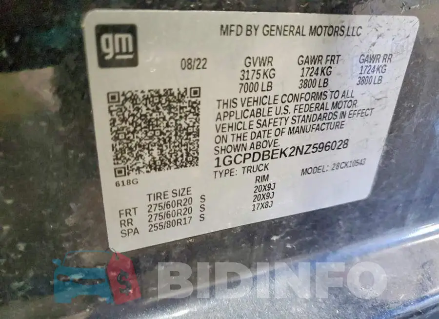 1GCPDBEK2NZ596028 Photo# 12