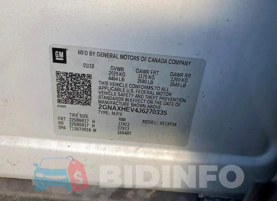 2GNAXHEV4J6270335 Photo# 13