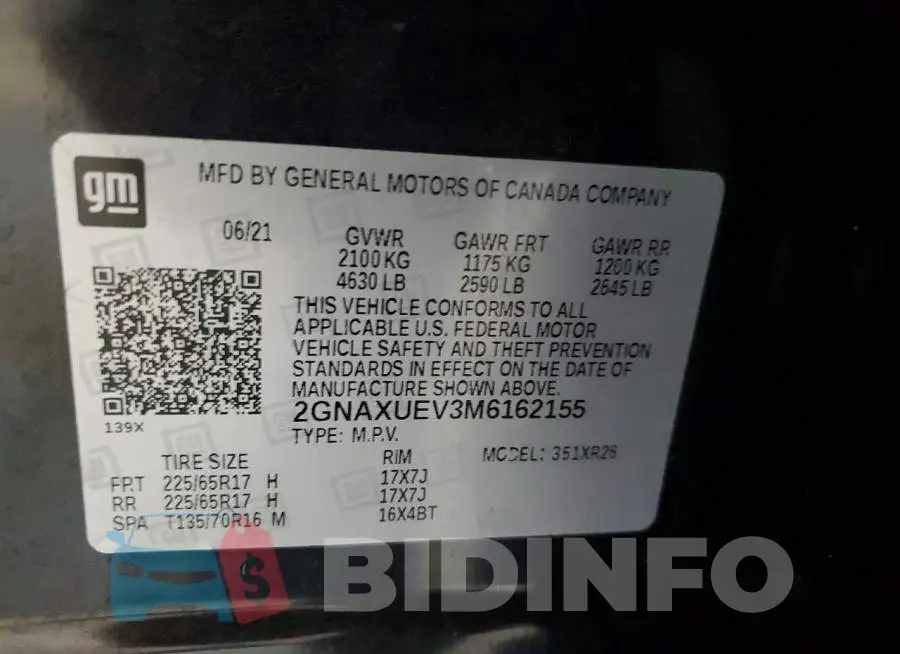 2GNAXUEV3M6162155 Photo# 13