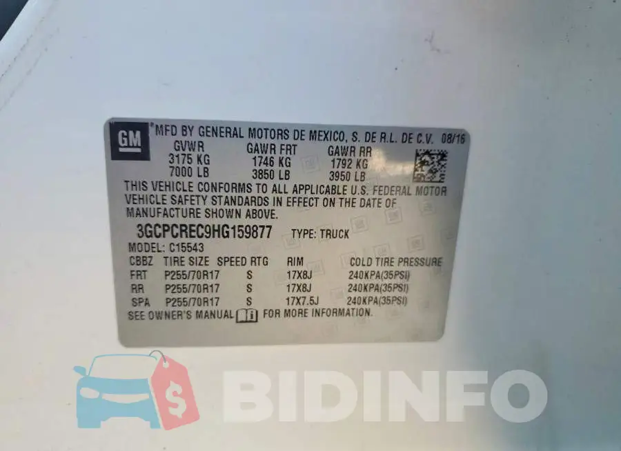 3GCPCREC9HG159877 Photo# 12