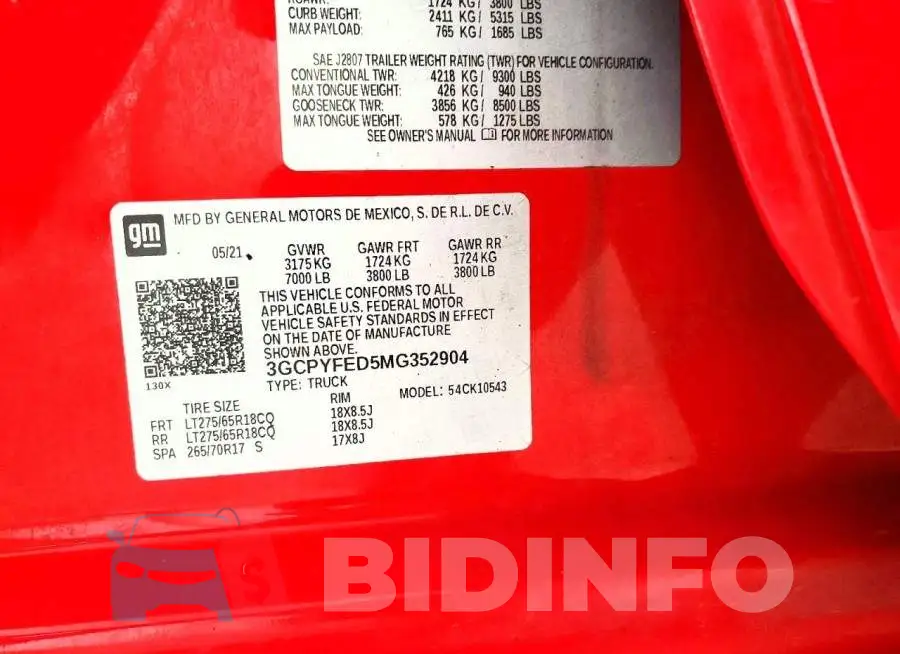 3GCPYFED5MG352904 Photo# 12