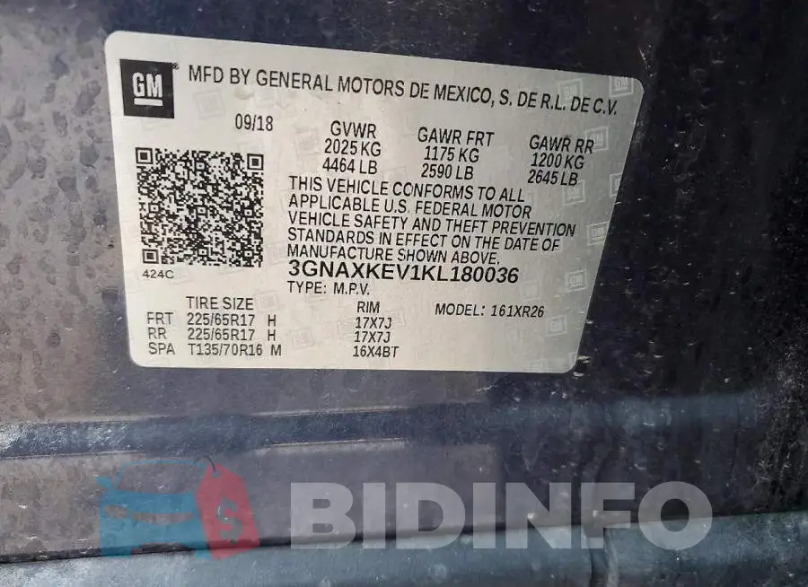 3GNAXKEV1KL180036 Photo# 13