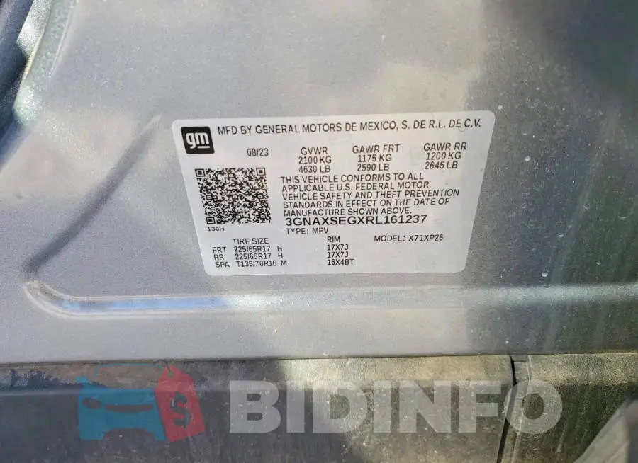 3GNAXSEGXRL161237 Photo# 13