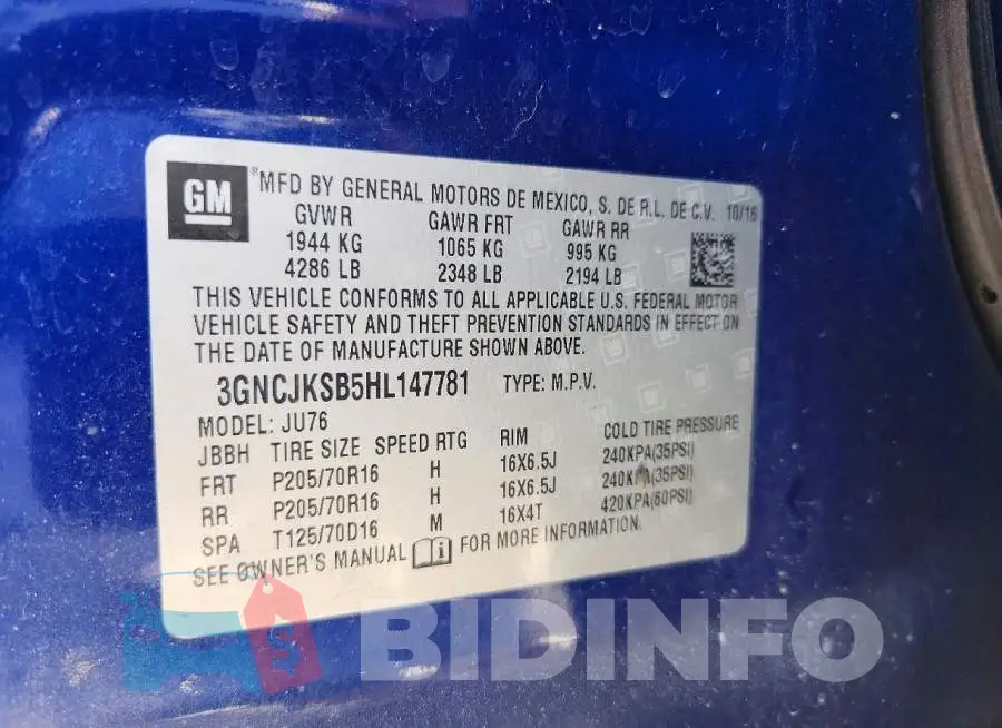 3GNCJKSB5HL147781 Photo# 13