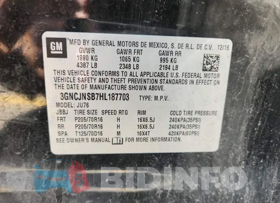 3GNCJNSB7HL187703 Photo# 13