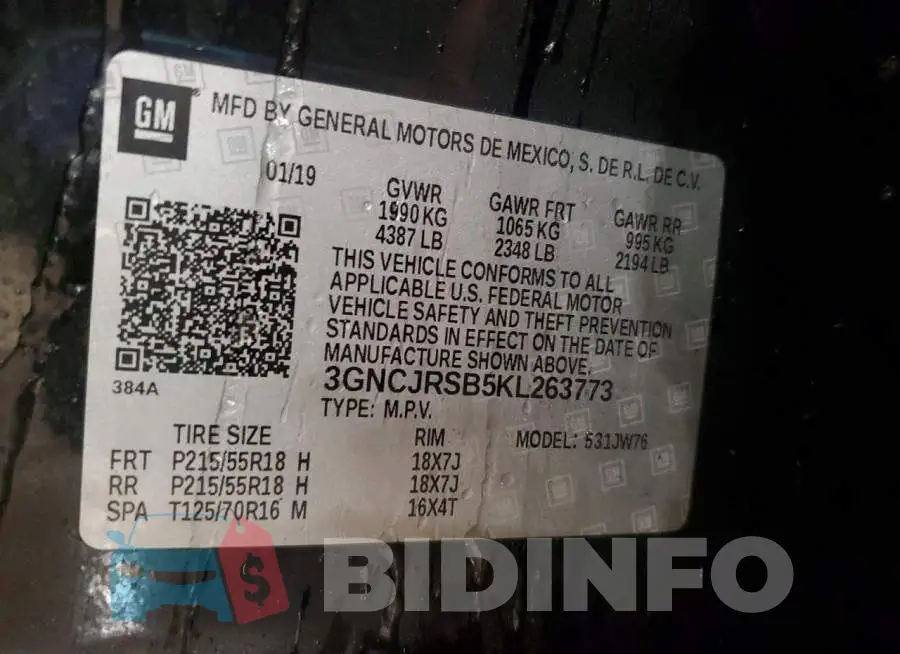 3GNCJRSB5KL263773 Photo# 13