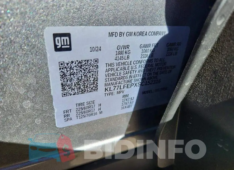 KL77LFEPXSC152316 Photo# 13