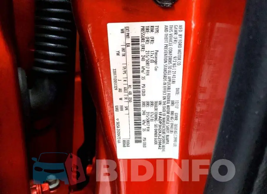 1FADP3H2XJL239842 Photo# 12